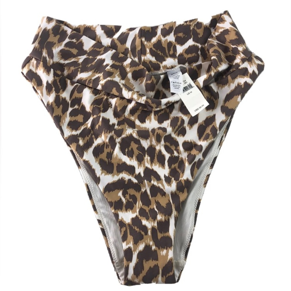 Aerie Cheetah Sz Medium Animal Print Leopard Cheeky Swim Bikini Bottom High Cut